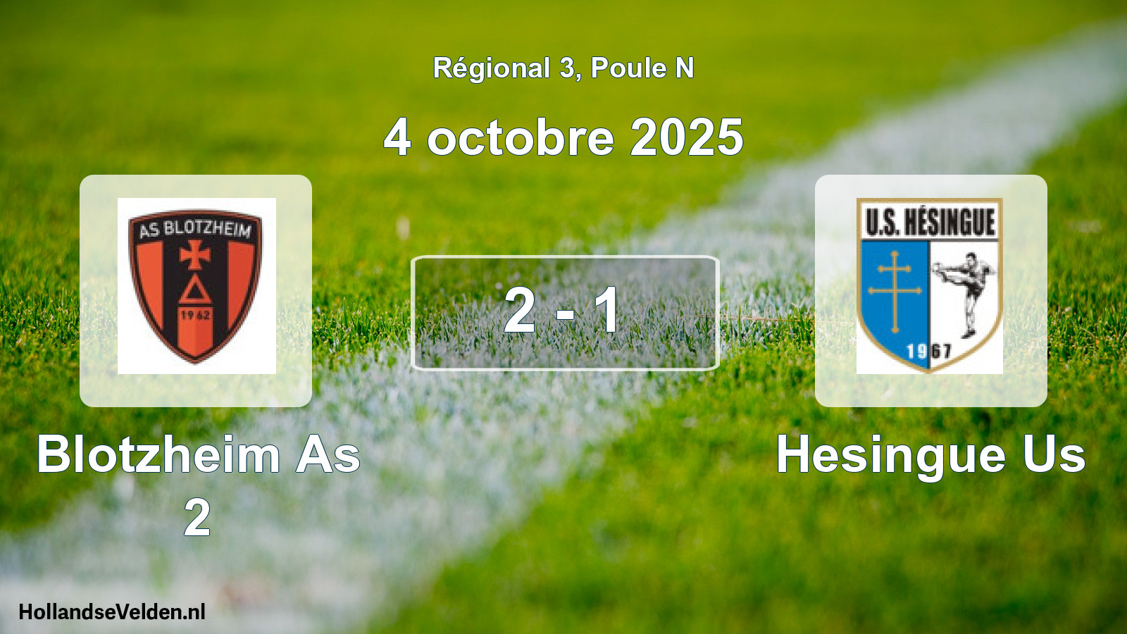 Gespeelde wedstrijd: Blotzheim As 2 - Hesingue Us 2 - 1 (4 octobre 2025)