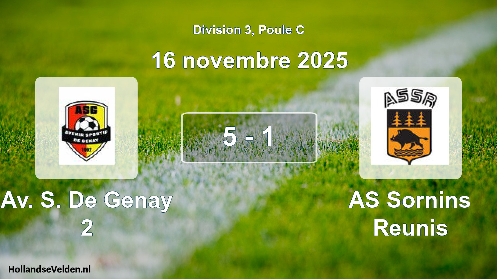 Match joué: Av. S. De Genay 2 - AS Sornins Reunis 5 - 1 (16 novembre 2025)