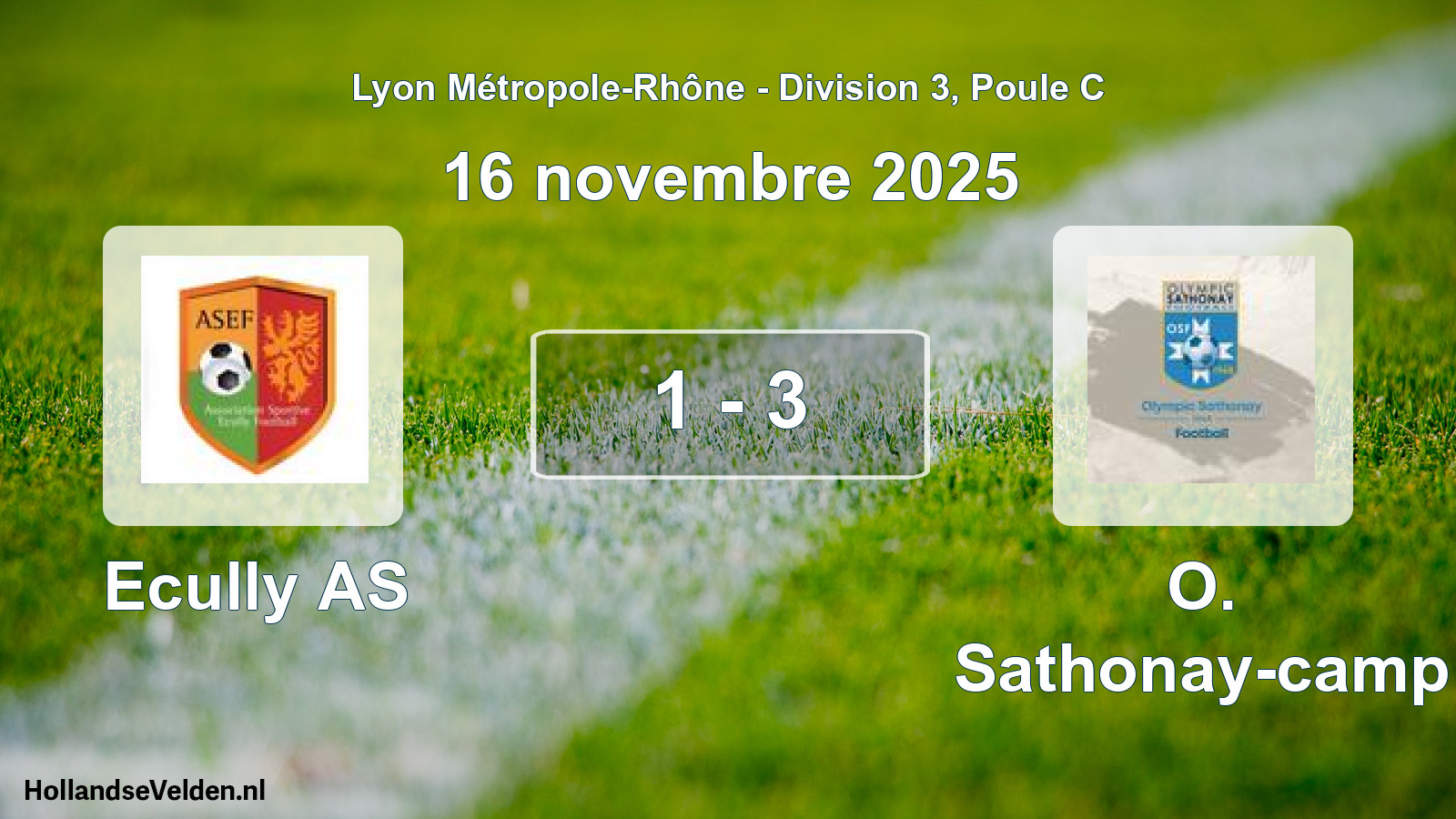 Gespeelde wedstrijd: Ecully AS - O. Sathonay-camp 1 - 3 (16 november 2025)