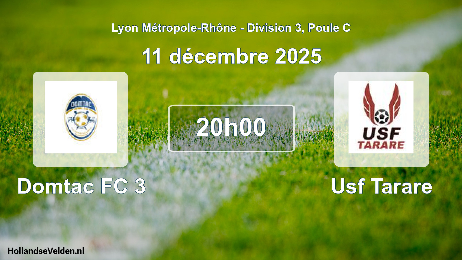 Geplande wedstrijd: Domtac FC 3 - Usf Tarare (11 december 2025)