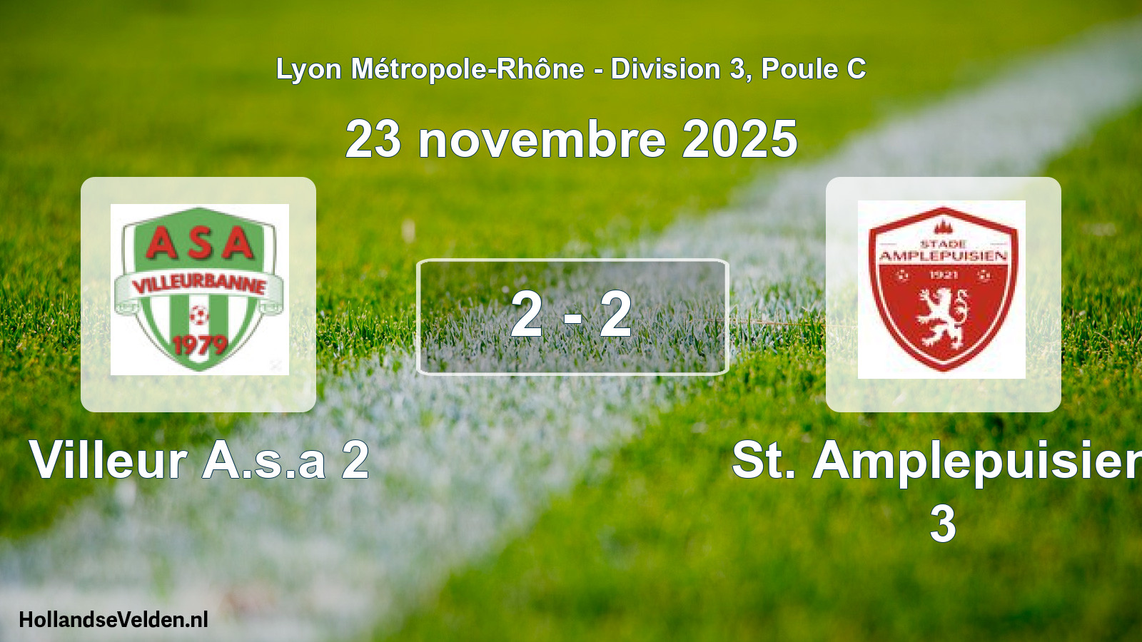Gespeelde wedstrijd: Villeur A.s.a 2 - St. Amplepuisien 3 2 - 2 (23 november 2025)