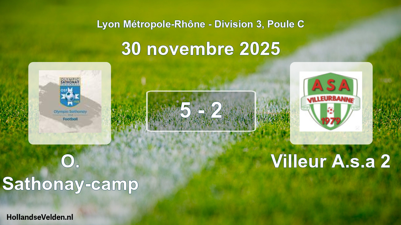 Match joué: O. Sathonay-camp - Villeur A.s.a 2 5 - 2 (30 novembre 2025)