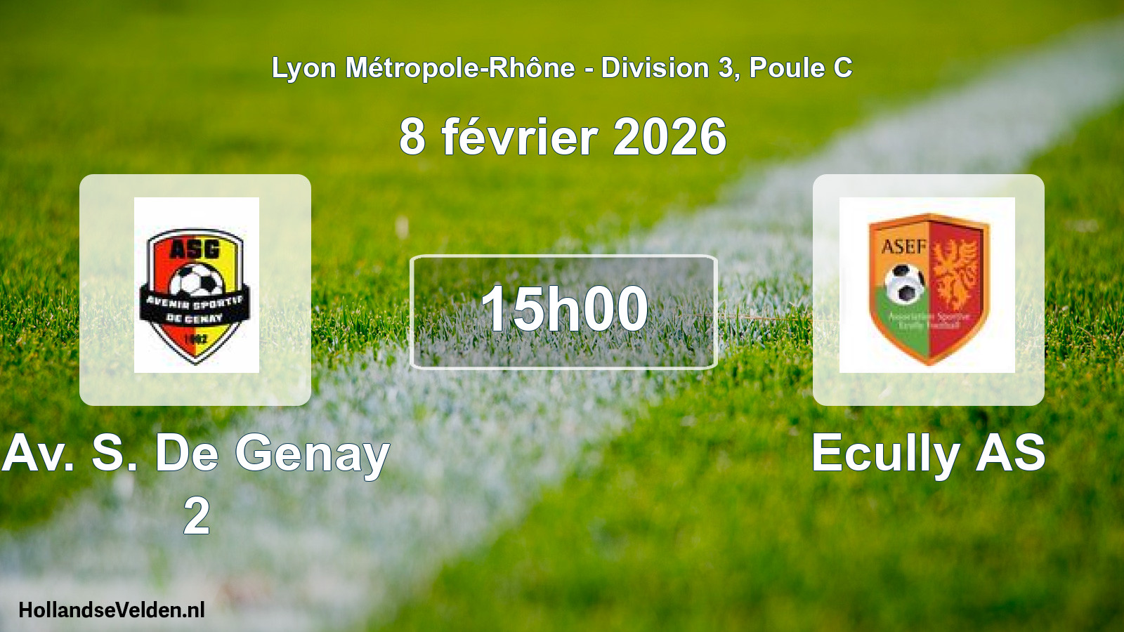 Match programmé: Av. S. De Genay 2 - Ecully AS (8 février 2026)