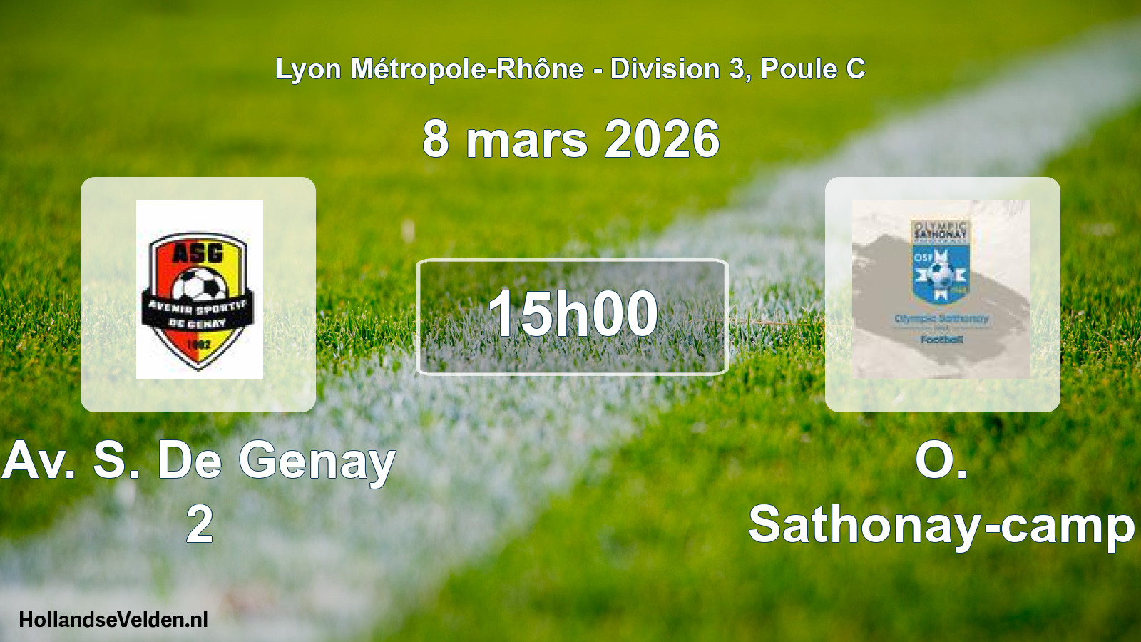 Geplande wedstrijd: Av. S. De Genay 2 - O. Sathonay-camp (8 maart 2026)