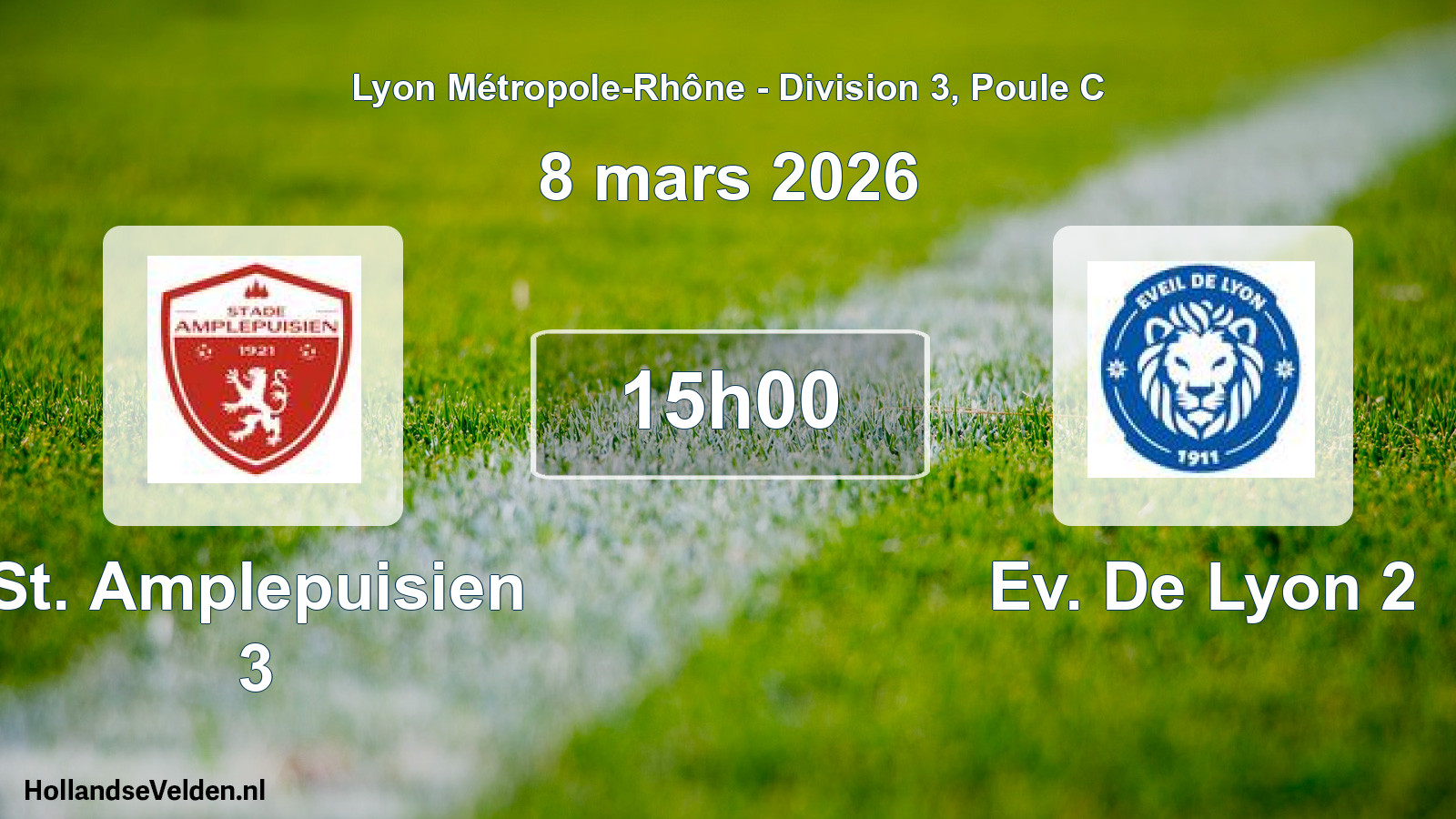 Geplande wedstrijd: St. Amplepuisien 3 - Ev. De Lyon 2 (8 maart 2026)