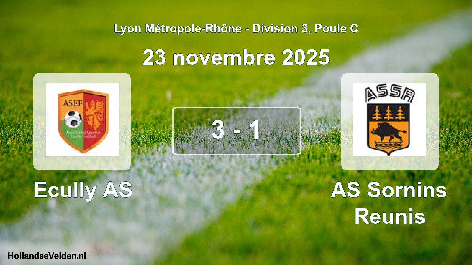 Gespeelde wedstrijd: Ecully AS - AS Sornins Reunis 3 - 1 (23 november 2025)