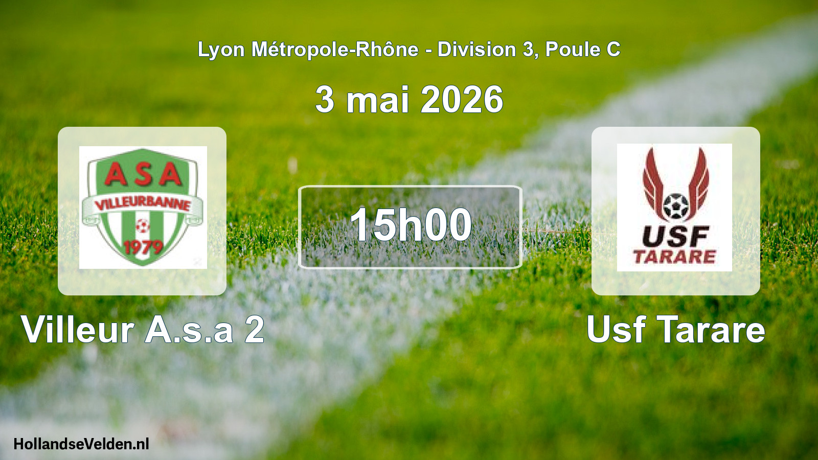 Geplande wedstrijd: Villeur A.s.a 2 - Usf Tarare (3 mei 2026)