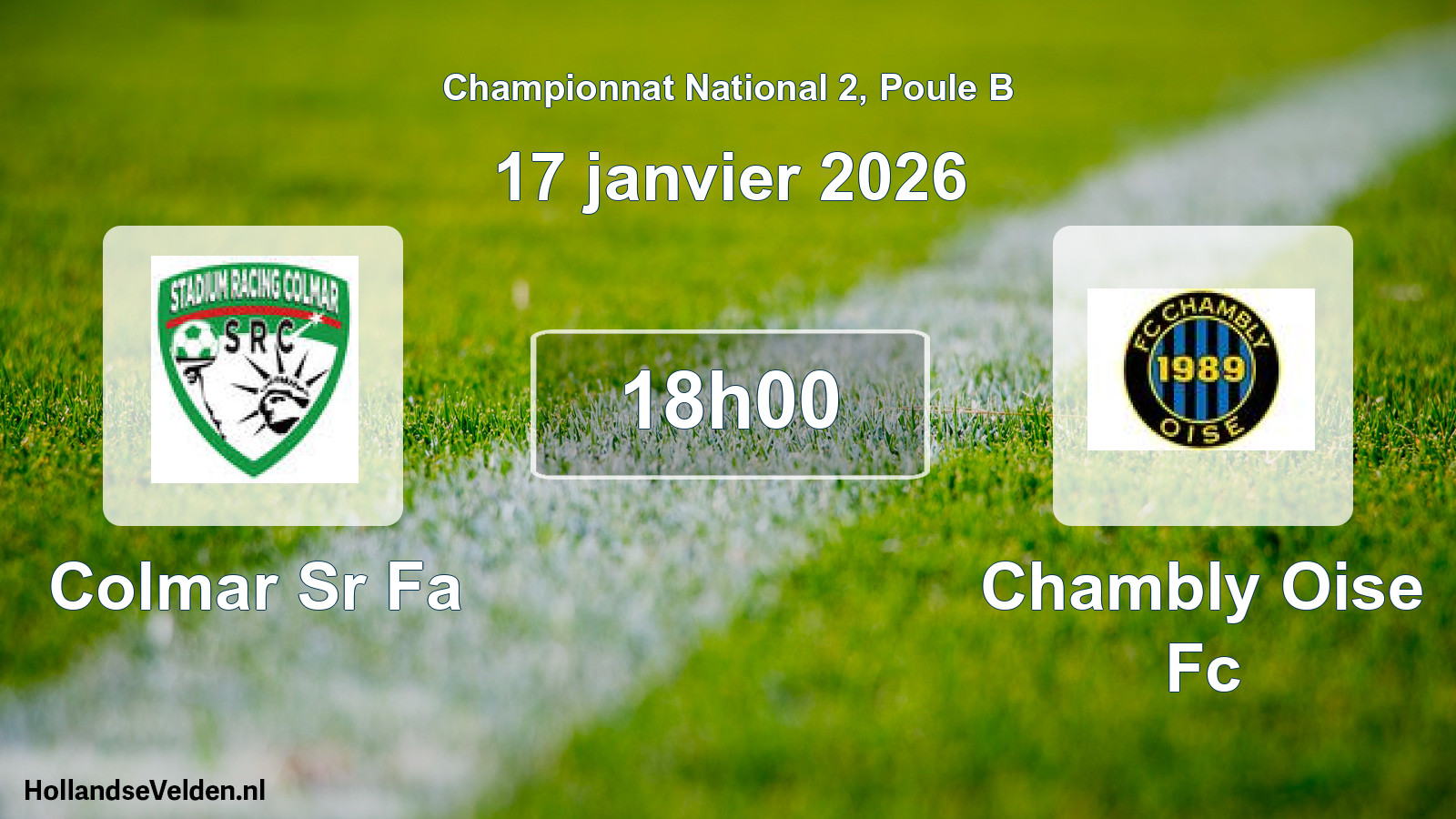 Geplande wedstrijd: Colmar Sr Fa - Chambly Oise Fc (17 januari 2026)