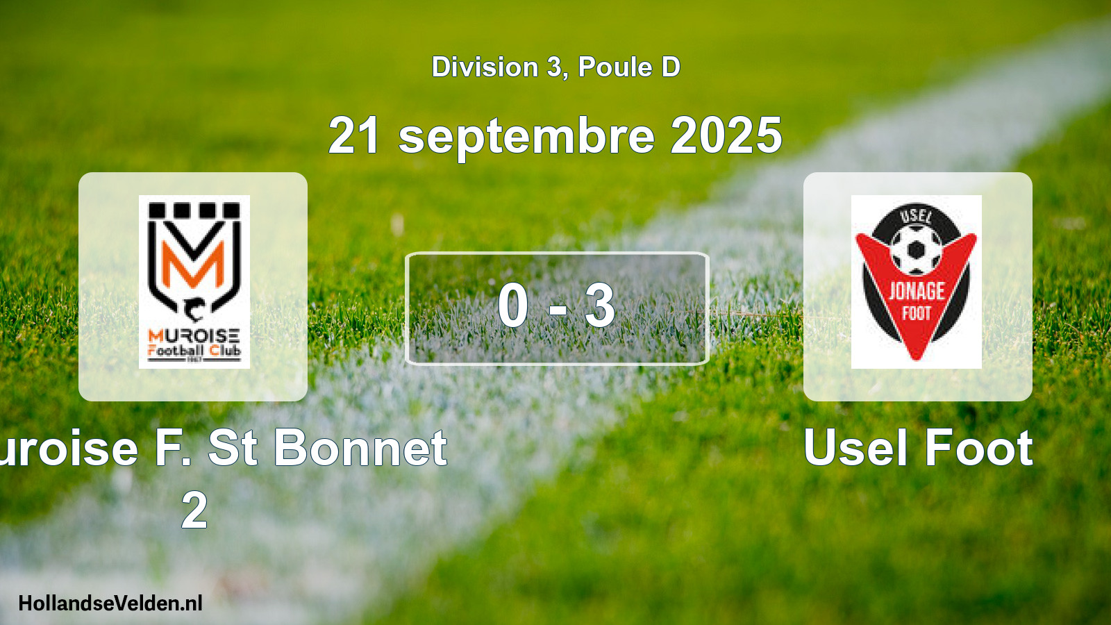 Match joué: Muroise F. St Bonnet 2 - Usel Foot 0 - 3 (21 septembre 2025)