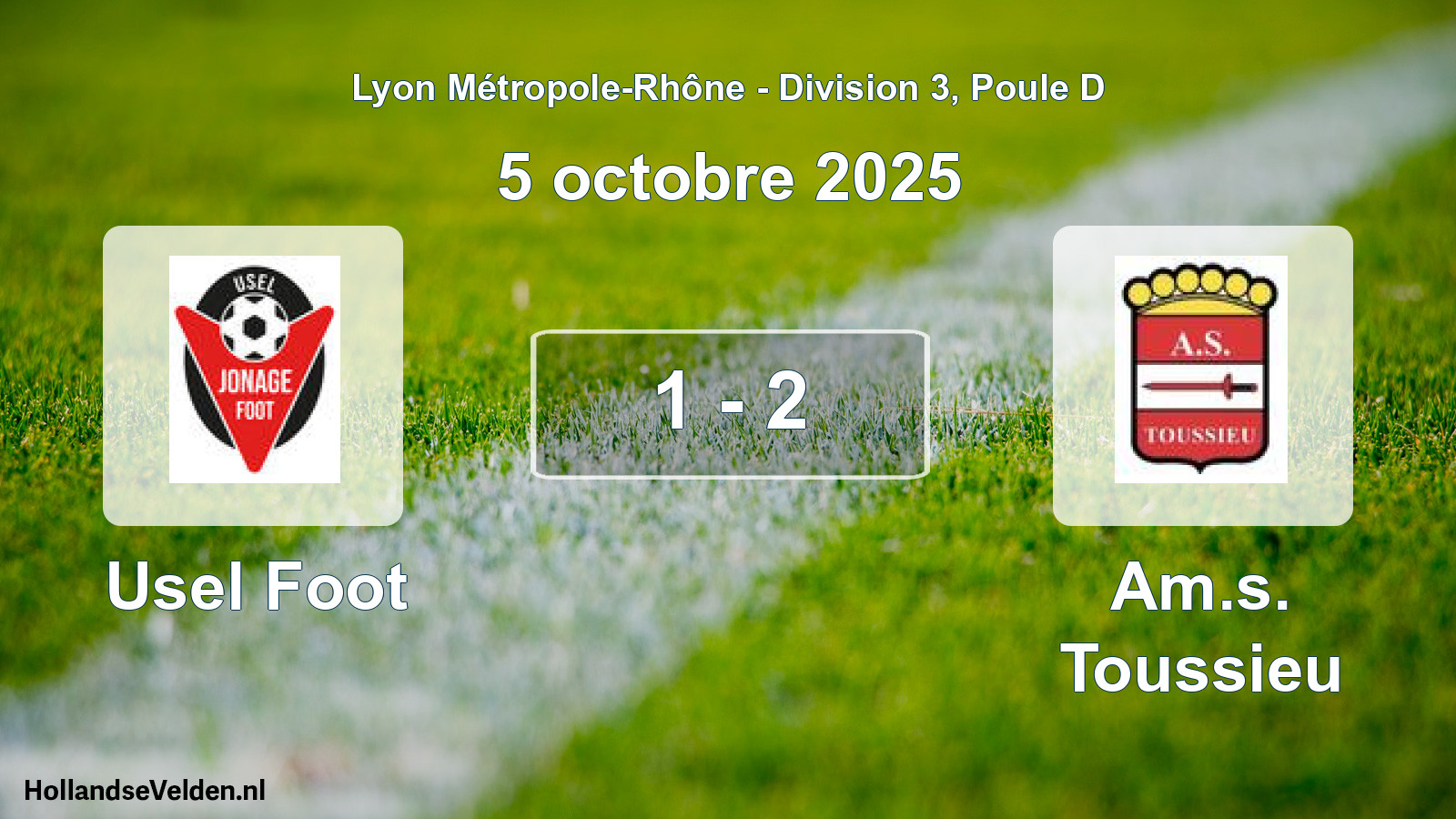 Gespeelde wedstrijd: Usel Foot - Am.s. Toussieu 1 - 2 (5 oktober 2025)