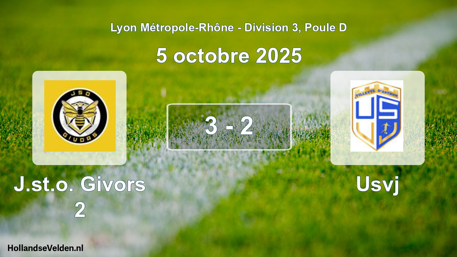 Gespeelde wedstrijd: J.st.o. Givors 2 - Usvj 3 - 2 (5 oktober 2025)