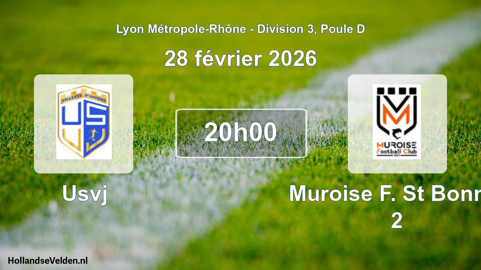 Geplande wedstrijd: Usvj - Muroise F. St Bonnet 2 (28 februari 2026)
