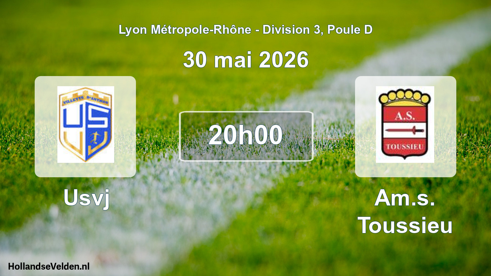 Geplande wedstrijd: Usvj - Am.s. Toussieu (30 mei 2026)