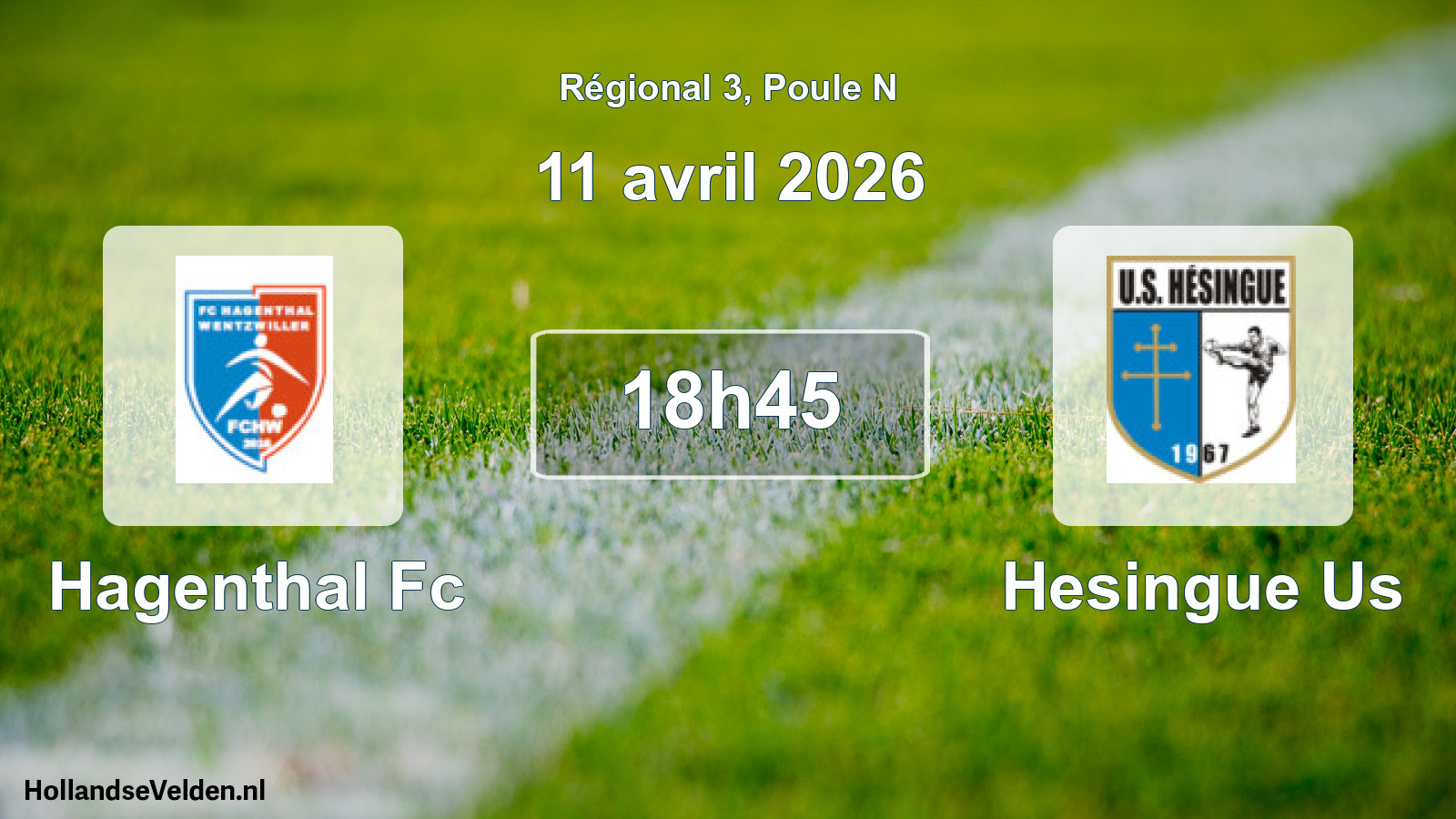 Geplande wedstrijd: Hagenthal Fc - Hesingue Us (11 avril 2026)