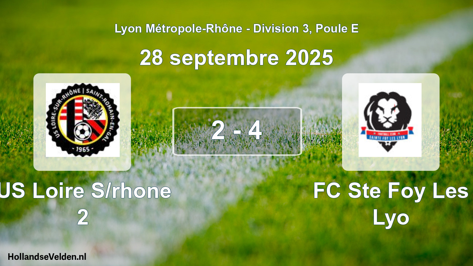 Gespeelde wedstrijd: US Loire S/rhone 2 - FC Ste Foy Les Lyo 2 - 4 (28 september 2025)