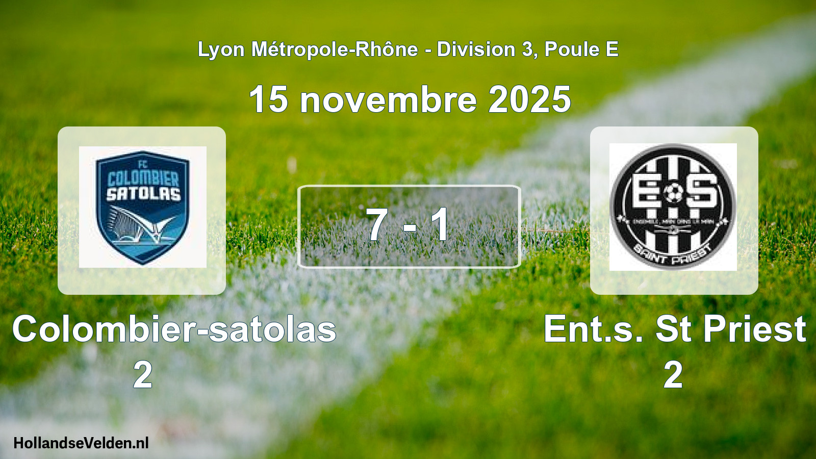 Gespeelde wedstrijd: FC Colombier-satolas 2 - Ent.s. St Priest 2 7 - 1 (15 november 2025)