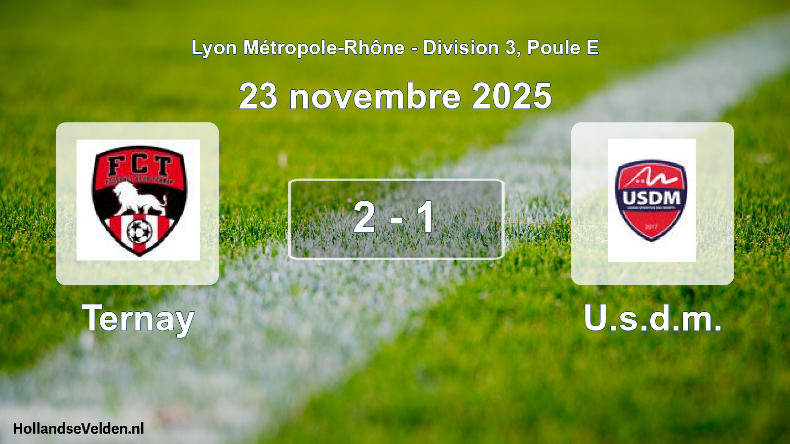 Gespeelde wedstrijd: Ternay - U.s.d.m. 2 - 1 (23 november 2025)