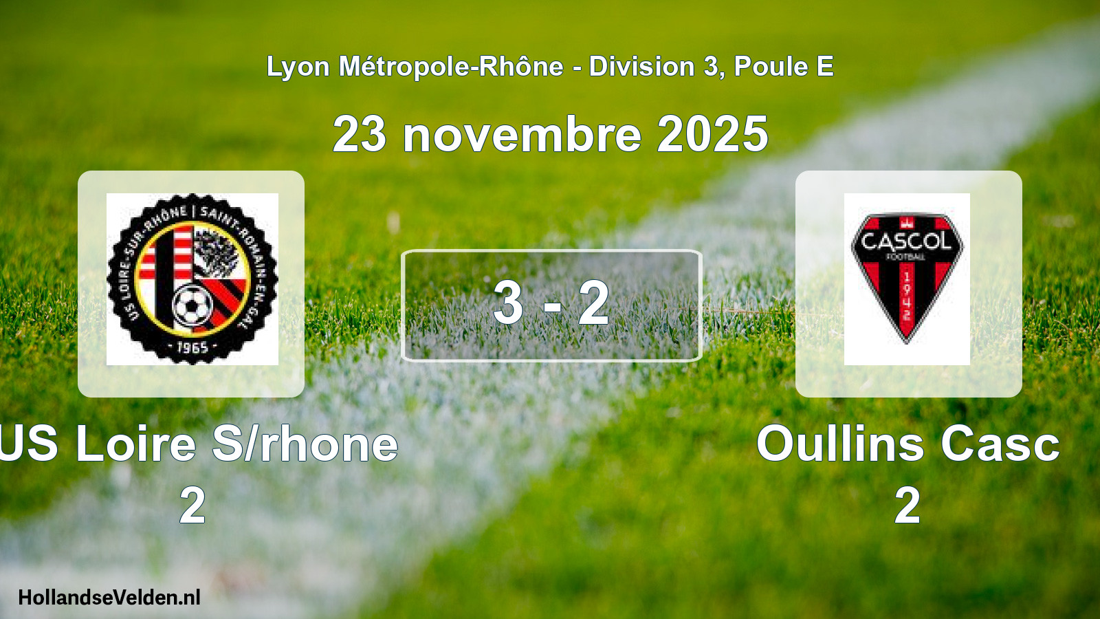 Gespeelde wedstrijd: US Loire S/rhone 2 - Oullins Casc 2 3 - 2 (23 november 2025)