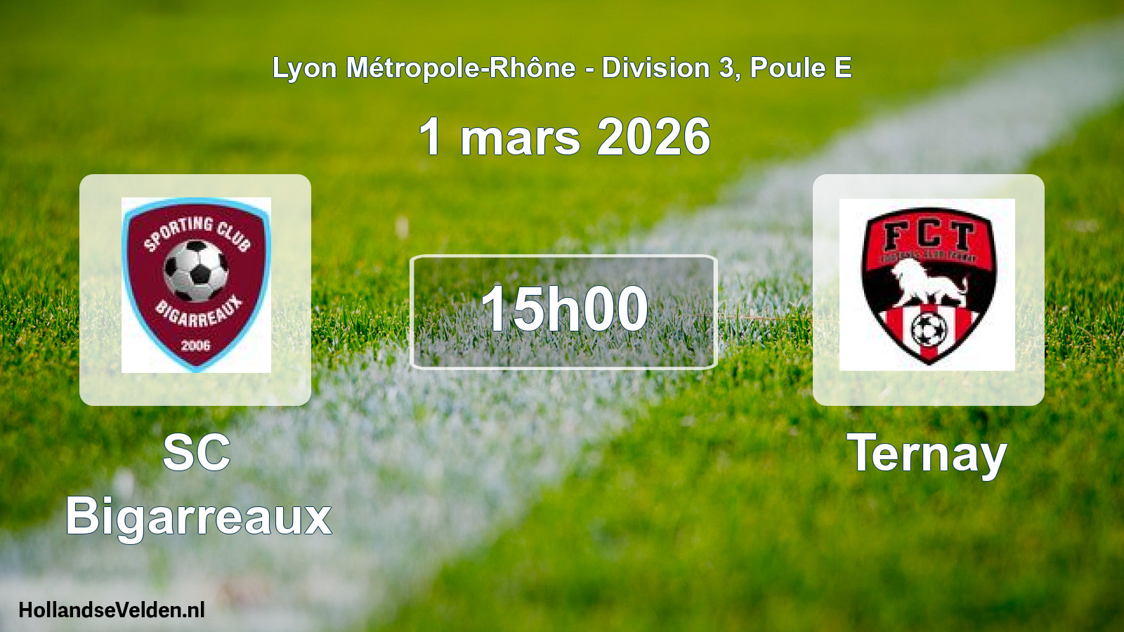 Geplande wedstrijd: SC Bigarreaux - Ternay (1 maart 2026)