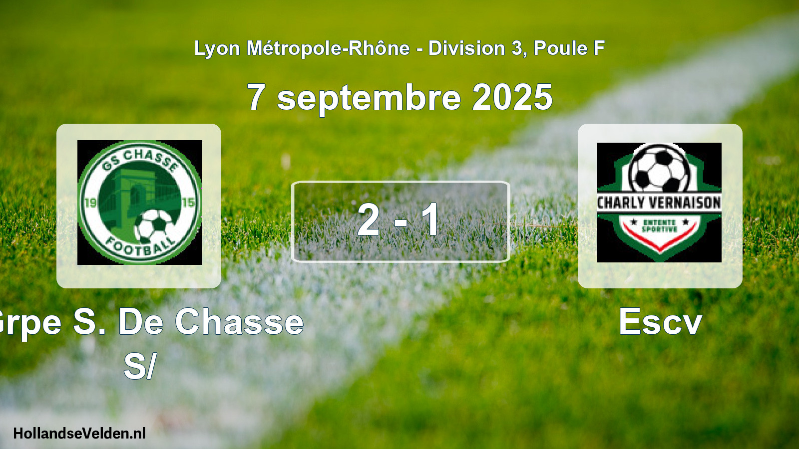 Gespeelde wedstrijd: Grpe S. De Chasse S/ - Escv 2 - 1 (7 september 2025)