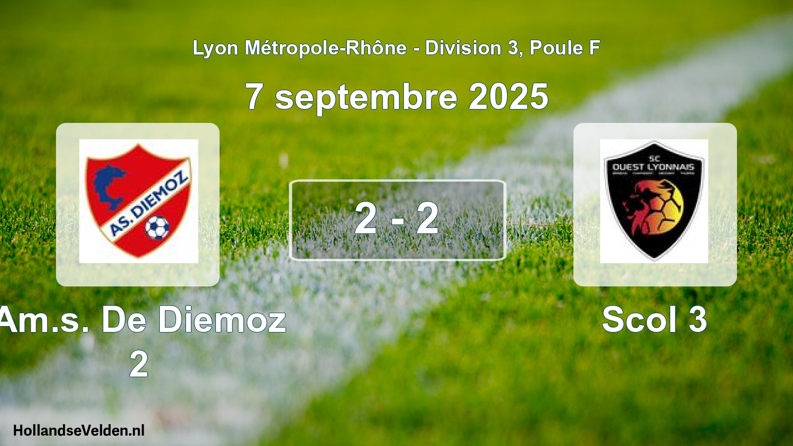 Gespeelde wedstrijd: Am.s. De Diemoz 2 - Scol 3 2 - 2 (7 september 2025)