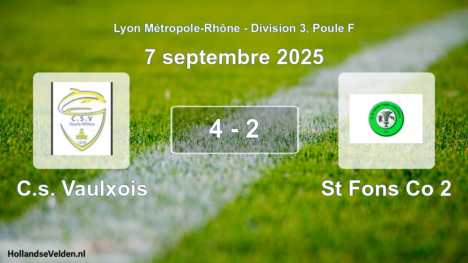 Match joué: C.s. Vaulxois - St Fons Co 2 4 - 2 (7 septembre 2025)