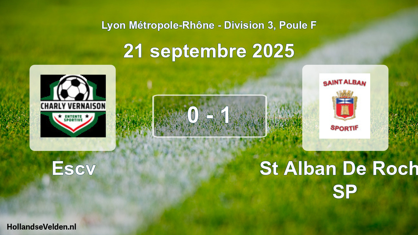 Gespeelde wedstrijd: Escv - St Alban De Roche SP 0 - 1 (21 september 2025)