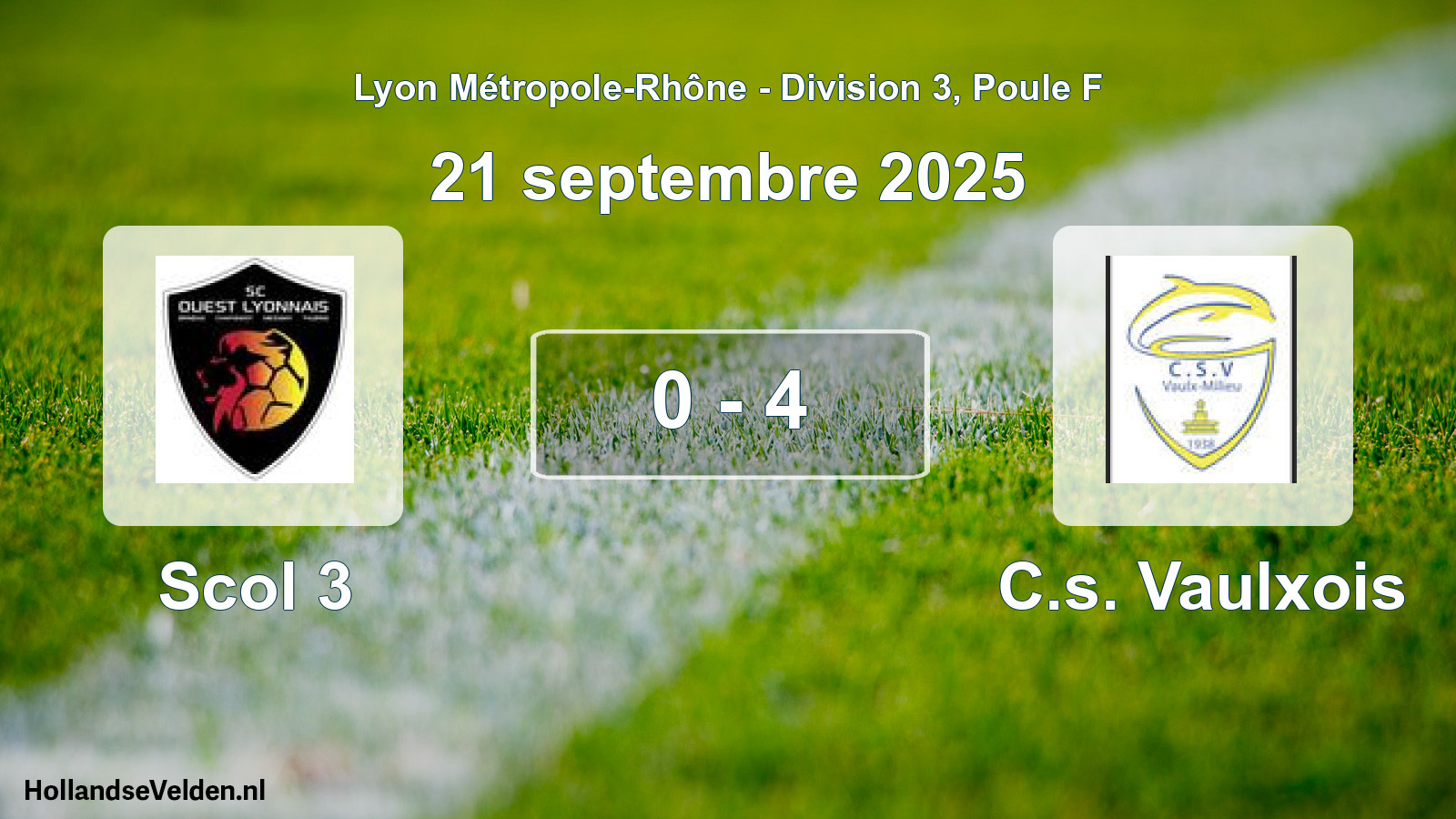Gespeelde wedstrijd: Scol 3 - C.s. Vaulxois 0 - 4 (21 september 2025)