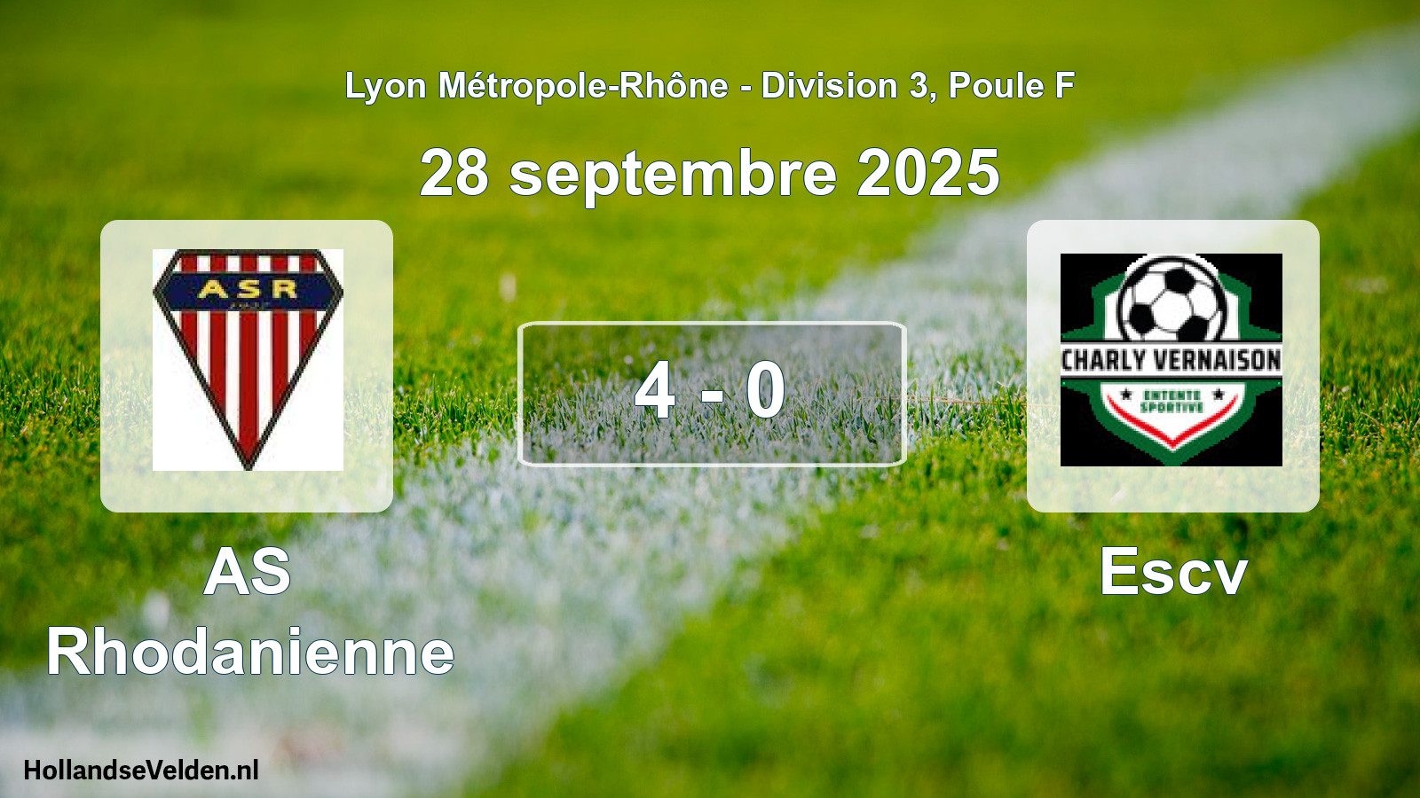 Gespeelde wedstrijd: AS Rhodanienne - Escv 4 - 0 (28 september 2025)
