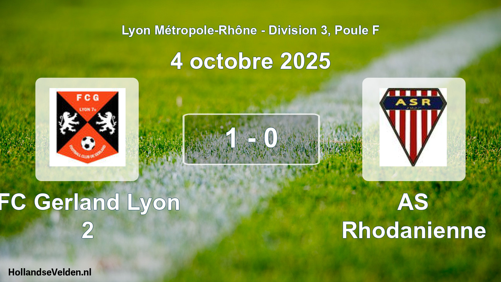 Gespeelde wedstrijd: FC Gerland Lyon 2 - AS Rhodanienne 1 - 0 (4 oktober 2025)