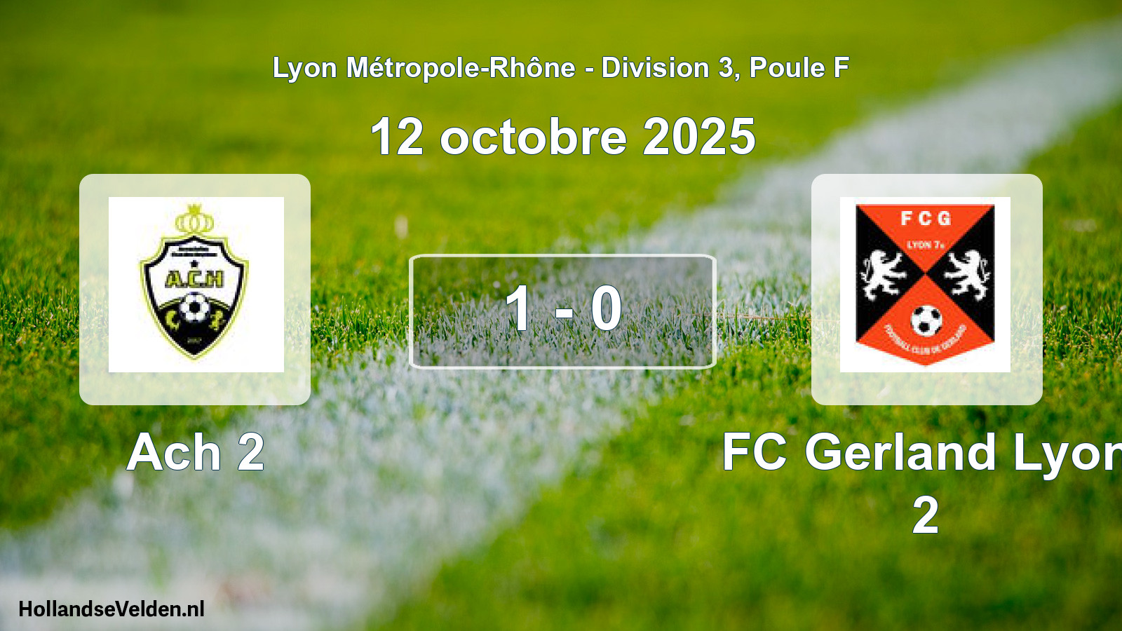 Gespeelde wedstrijd: Ach 2 - FC Gerland Lyon 2 1 - 0 (12 oktober 2025)