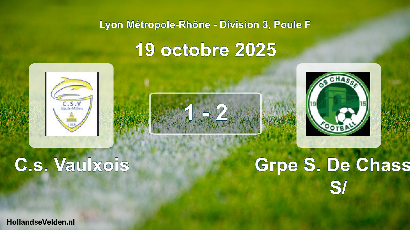 Gespeelde wedstrijd: C.s. Vaulxois - Grpe S. De Chasse S/ 1 - 2 (19 oktober 2025)