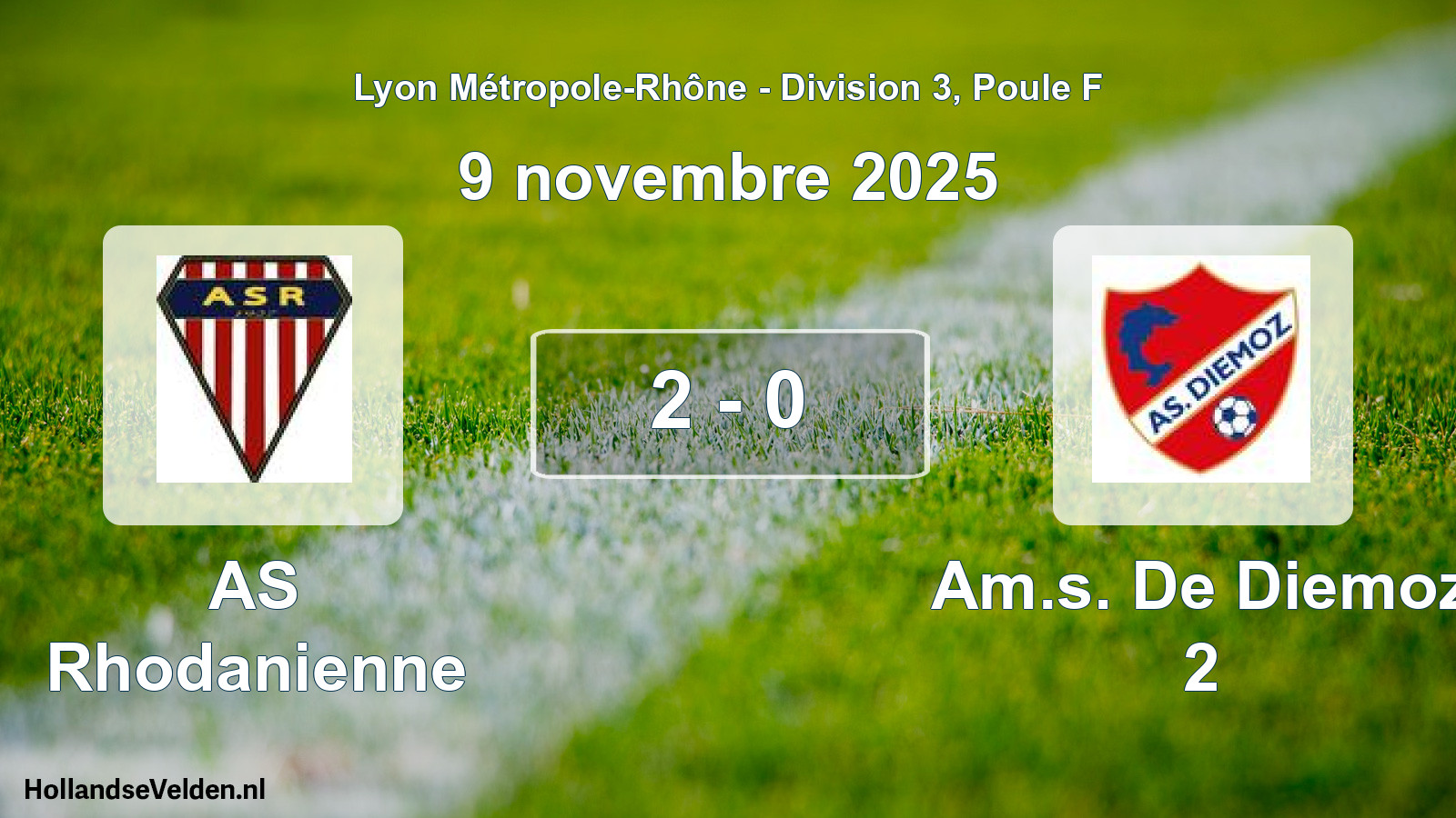 Gespeelde wedstrijd: AS Rhodanienne - Am.s. De Diemoz 2 2 - 0 (9 november 2025)