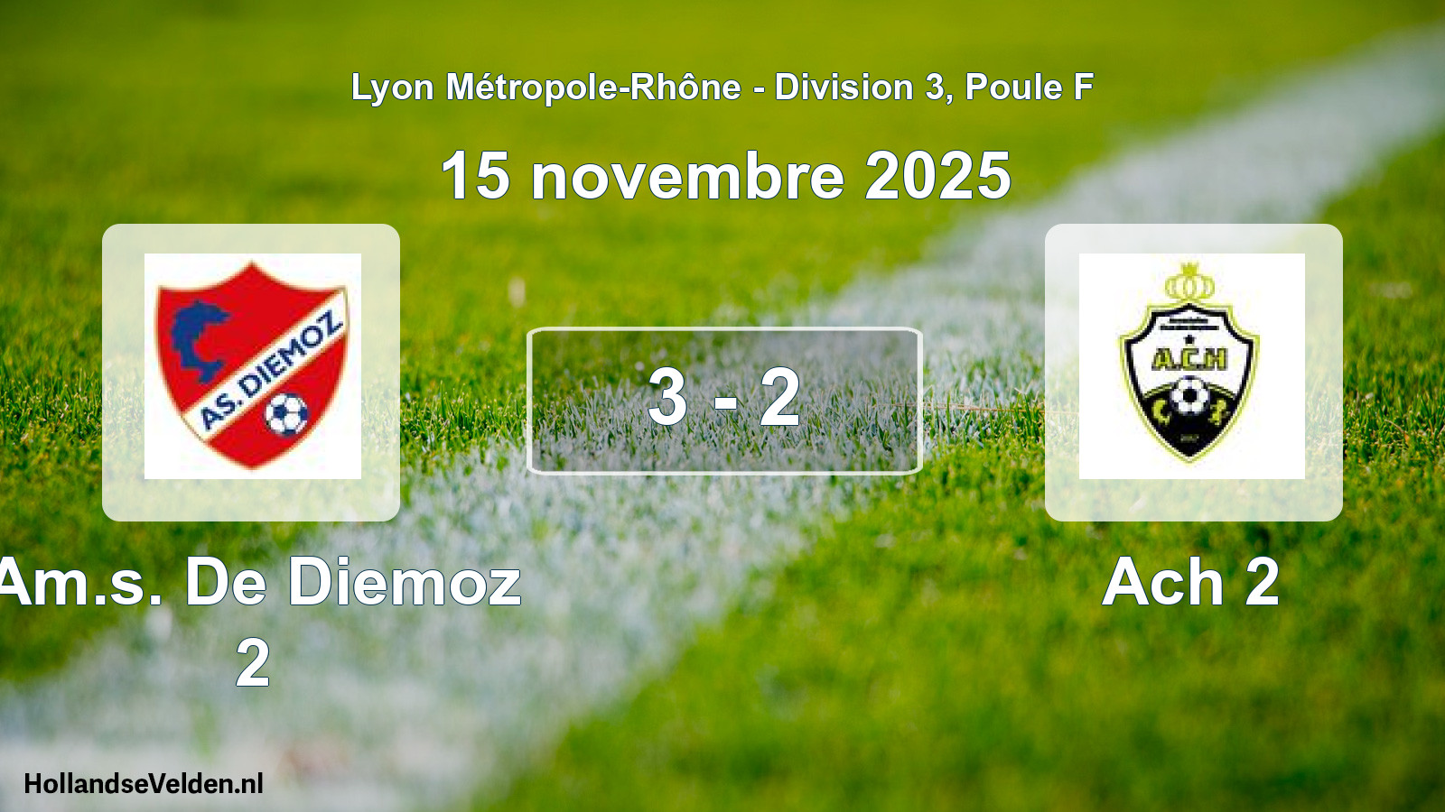 Total number of matches played: Am.s. De Diemoz 2 - Ach 2 3 - 2 (15 November 2025)