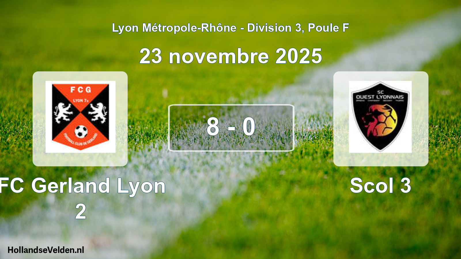 Gespeelde wedstrijd: FC Gerland Lyon 2 - Scol 3 8 - 0 (23 november 2025)