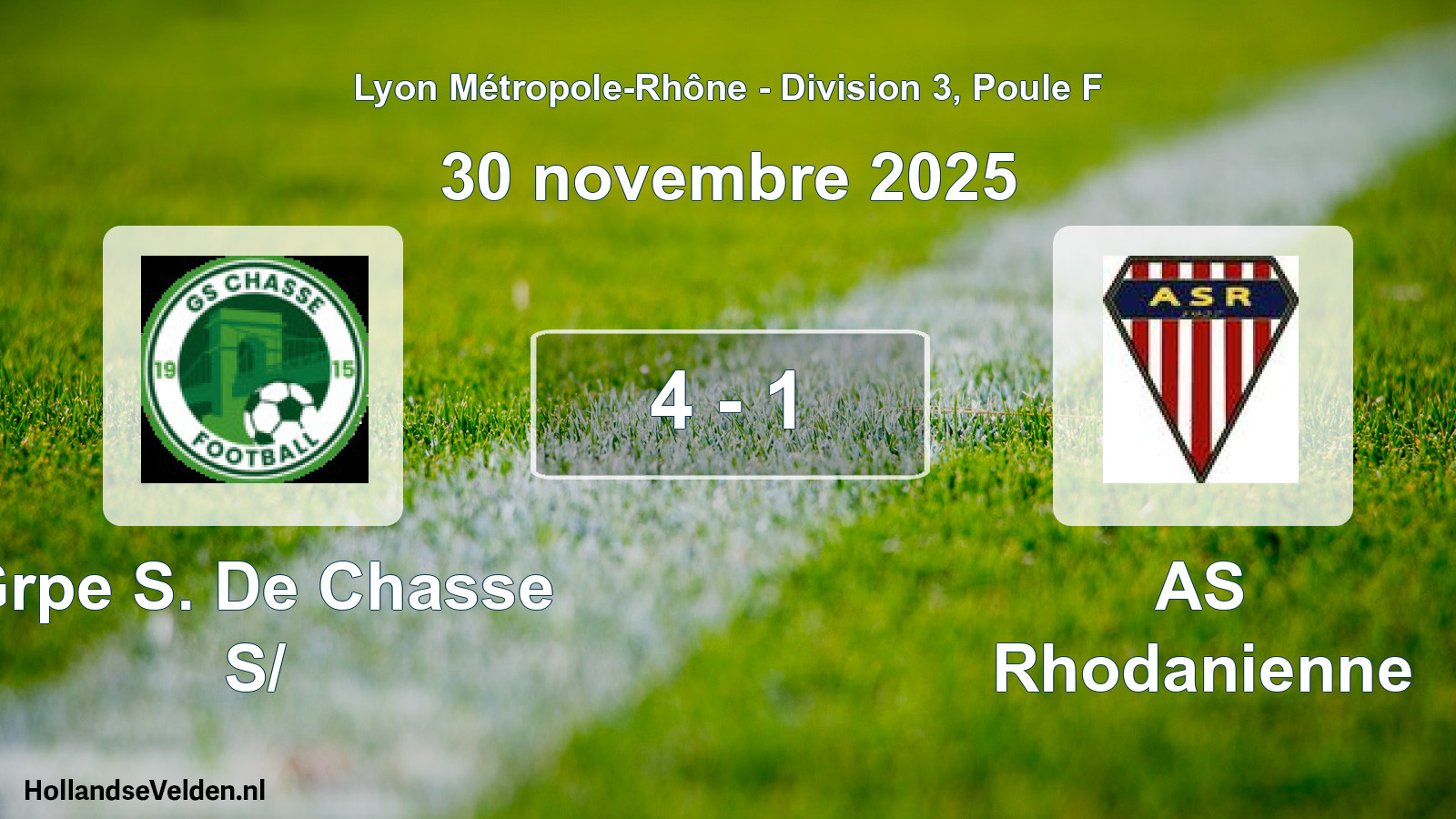 Gespeelde wedstrijd: Grpe S. De Chasse S/ - AS Rhodanienne 4 - 1 (30 november 2025)