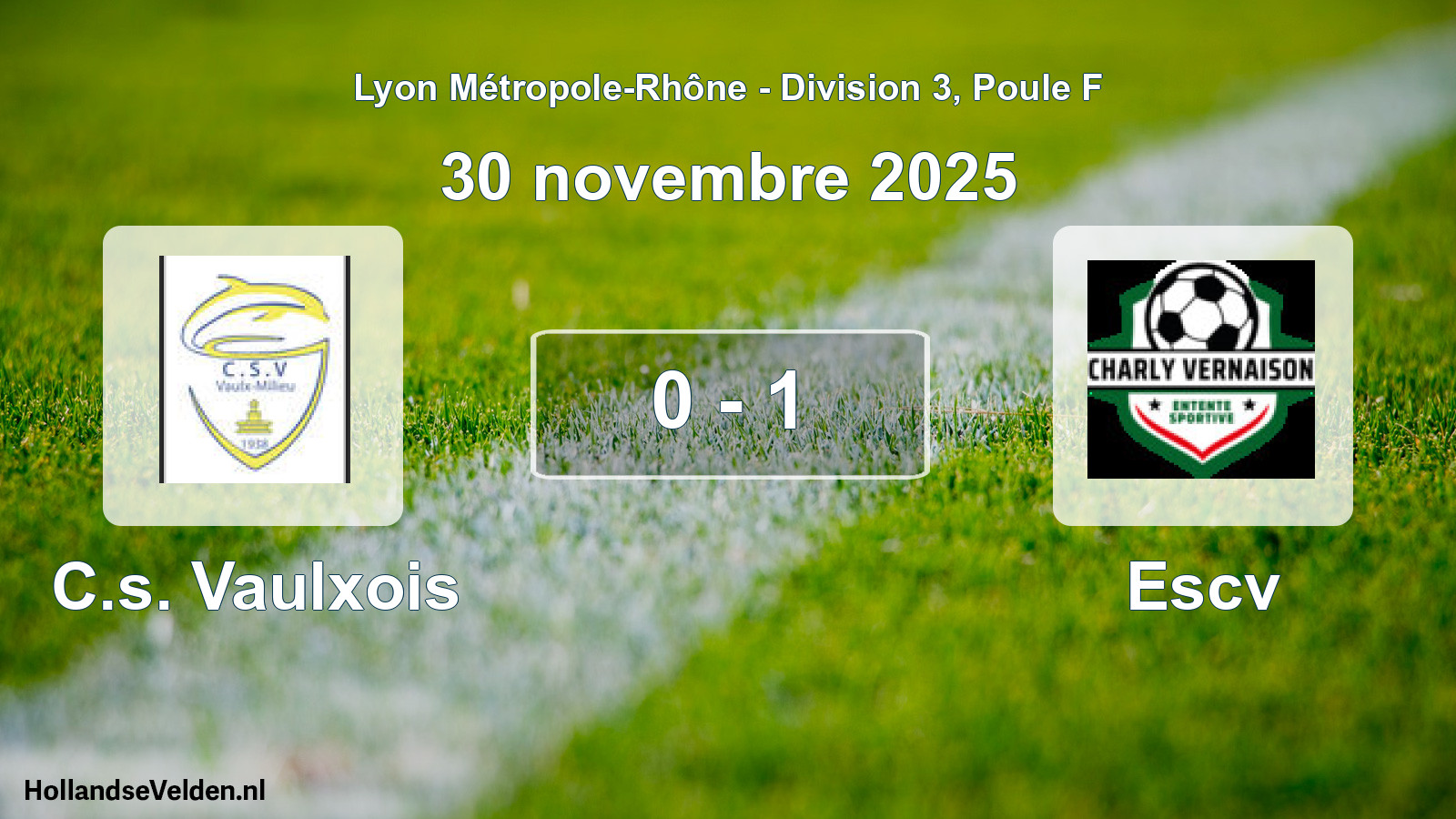 Gespeelde wedstrijd: C.s. Vaulxois - Escv 0 - 1 (30 november 2025)