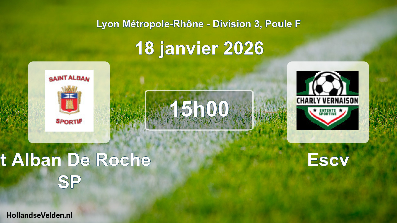 Geplande wedstrijd: St Alban De Roche SP - Escv (18 januari 2026)