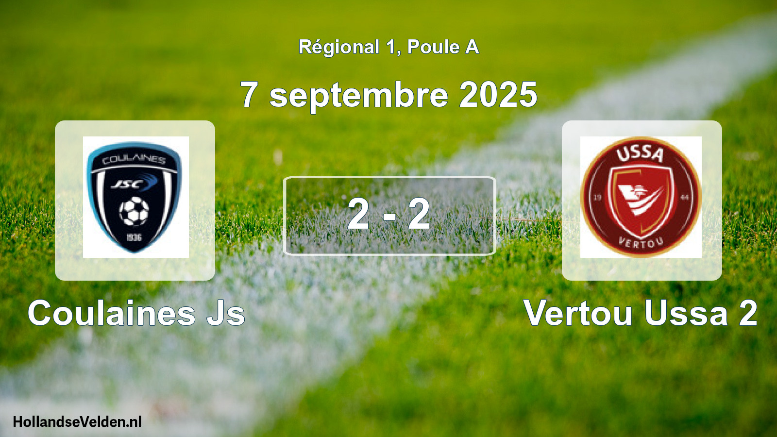 Gespeelde wedstrijd: Coulaines Js - Vertou Ussa 2 2 - 2 (7 september 2025)