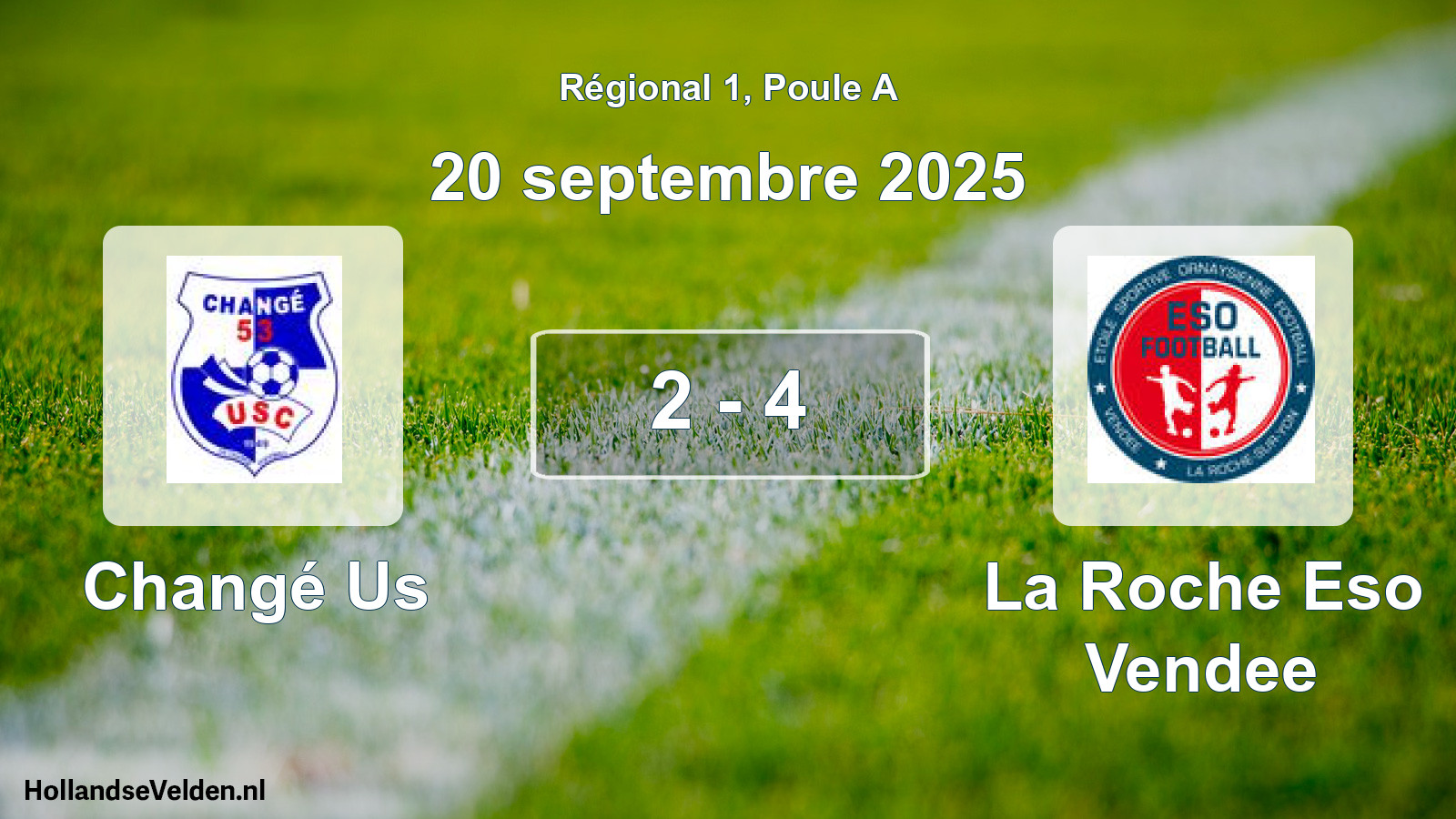 Total number of matches played: Changé Us - La Roche Eso Vendee 2 - 4 (20 September 2025)