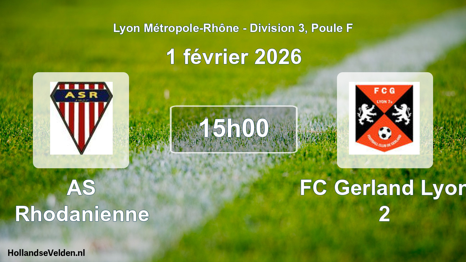 Geplande wedstrijd: AS Rhodanienne - FC Gerland Lyon 2 (1 februari 2026)