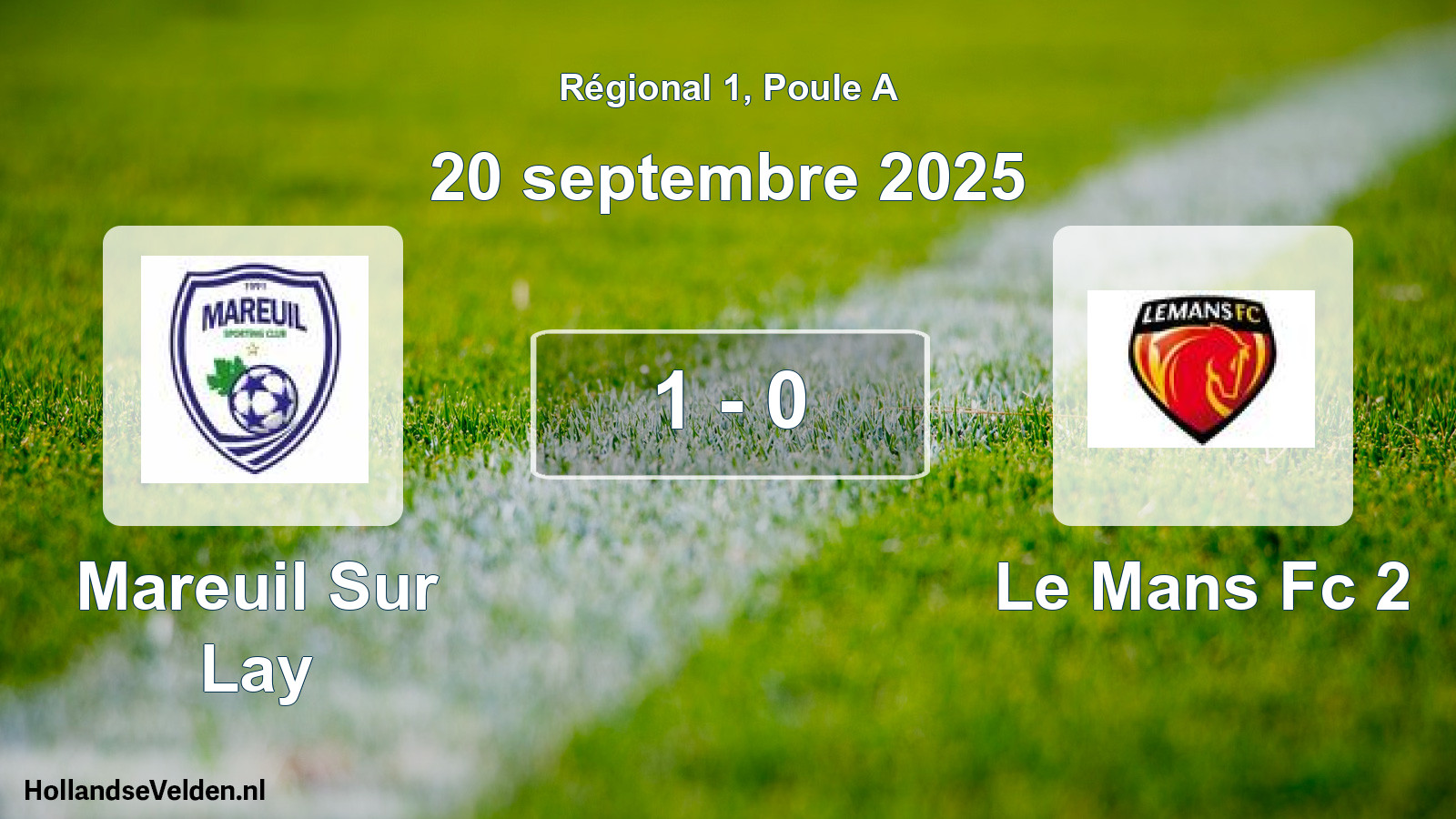 Gespeelde wedstrijd: Mareuil Sur Lay - Le Mans Fc 2 1 - 0 (20 septembre 2025)