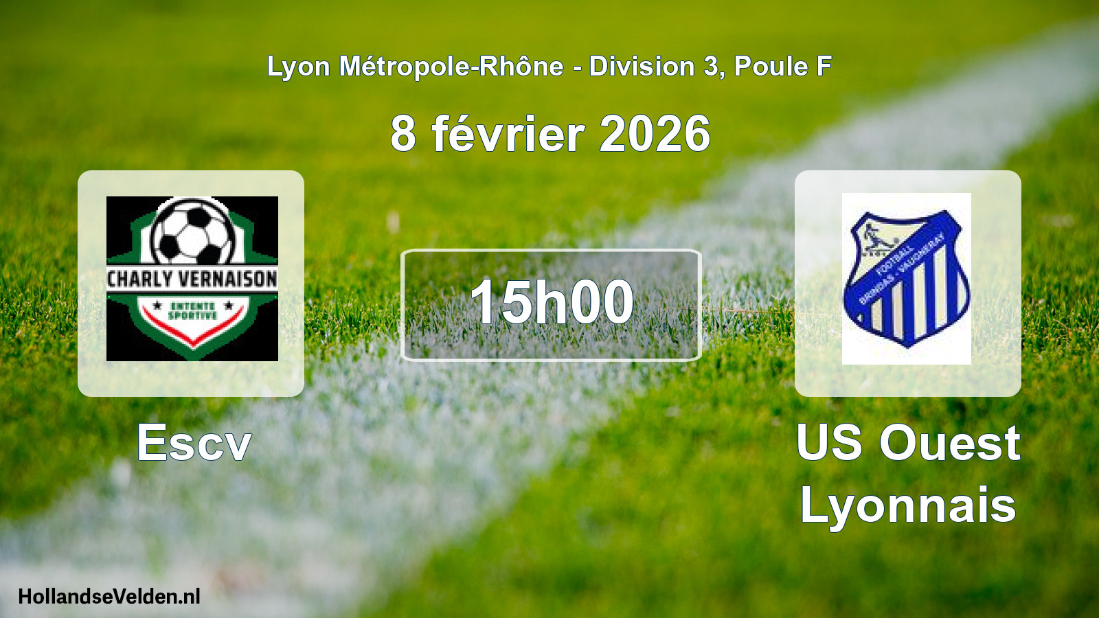 Match programmé: Escv - US Ouest Lyonnais (8 février 2026)