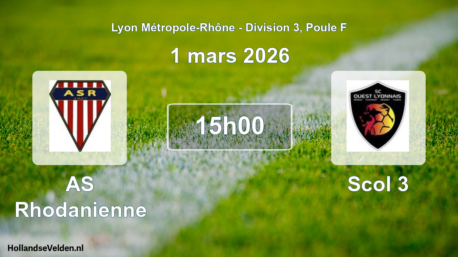 Geplande wedstrijd: AS Rhodanienne - Scol 3 (1 maart 2026)