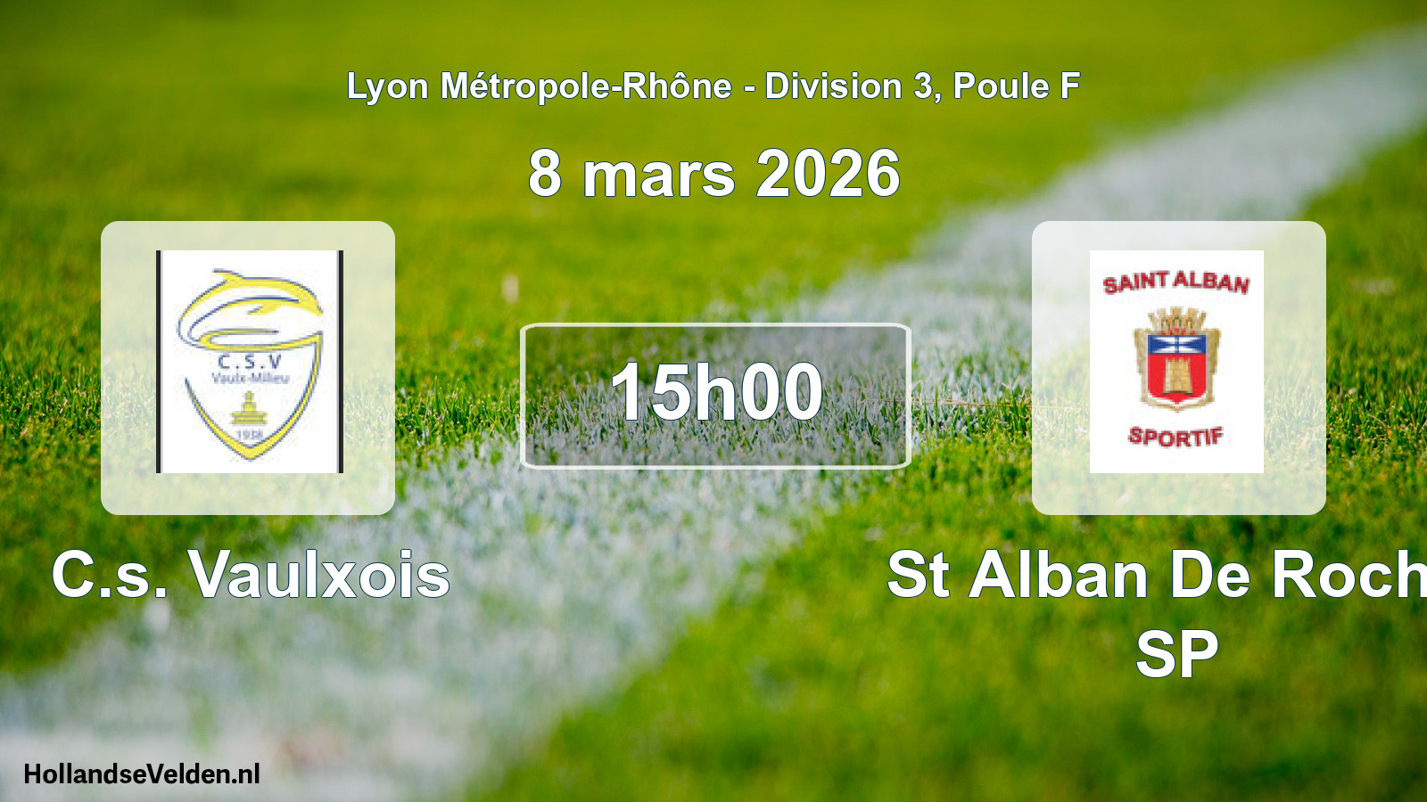 Geplande wedstrijd: C.s. Vaulxois - St Alban De Roche SP (8 maart 2026)