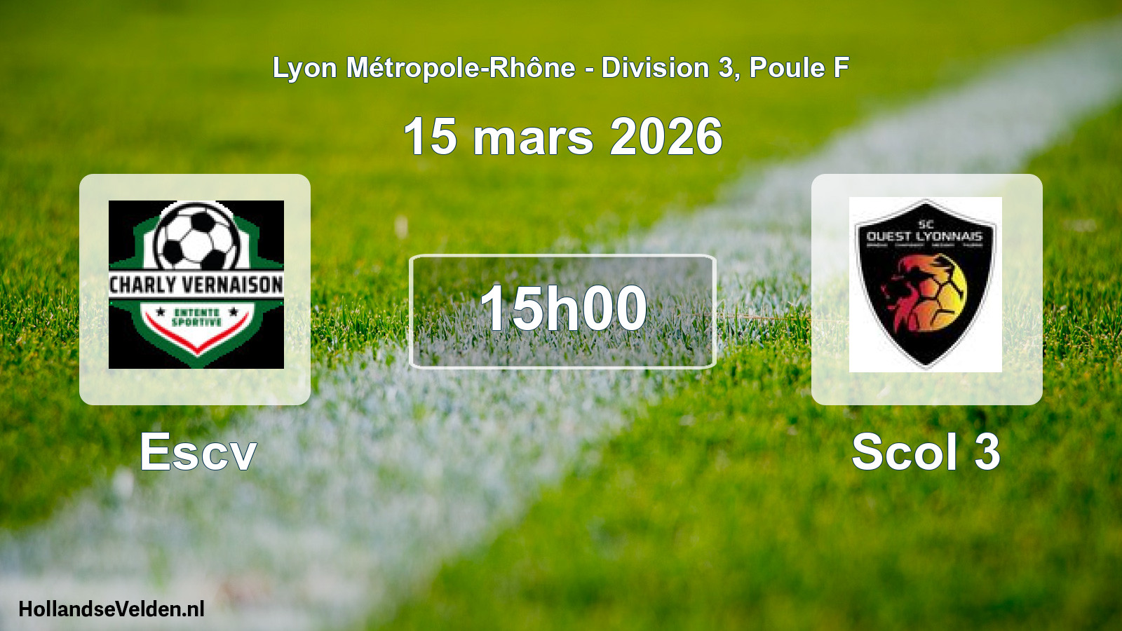 Geplande wedstrijd: Escv - Scol 3 (15 maart 2026)