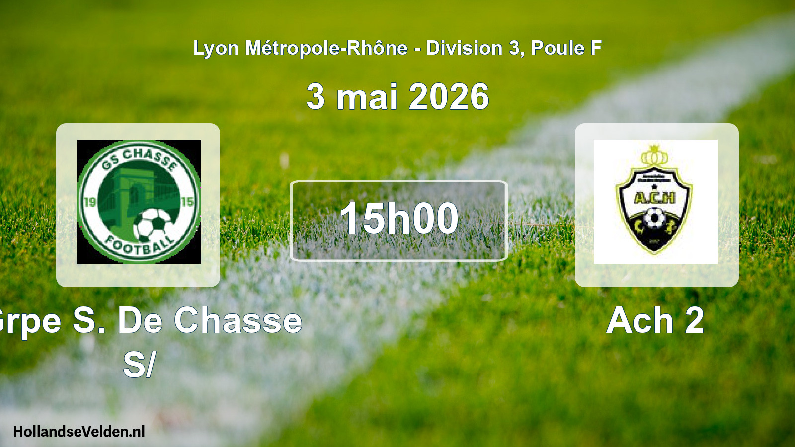 Geplande wedstrijd: Grpe S. De Chasse S/ - Ach 2 (3 mei 2026)