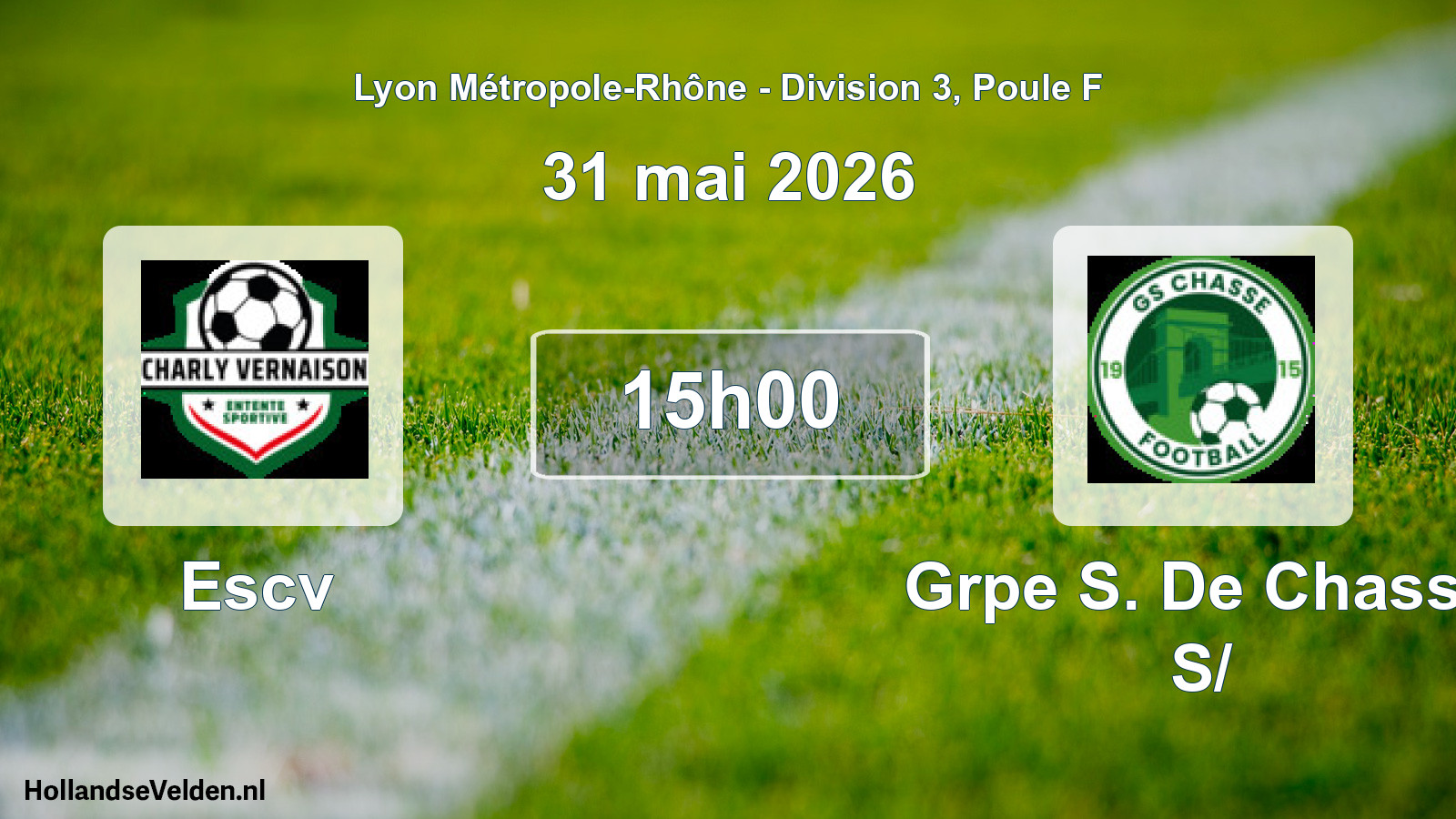 Geplande wedstrijd: Escv - Grpe S. De Chasse S/ (31 mei 2026)