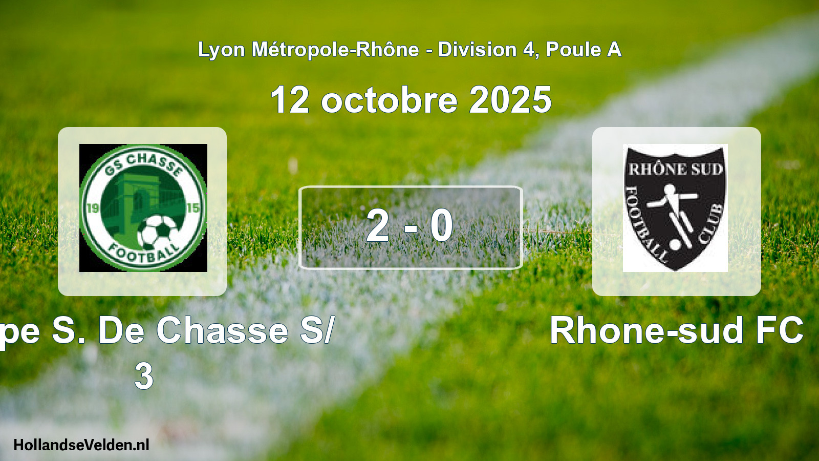 Gespeelde wedstrijd: Grpe S. De Chasse S/ 3 - Rhone-sud FC 2 - 0 (12 oktober 2025)