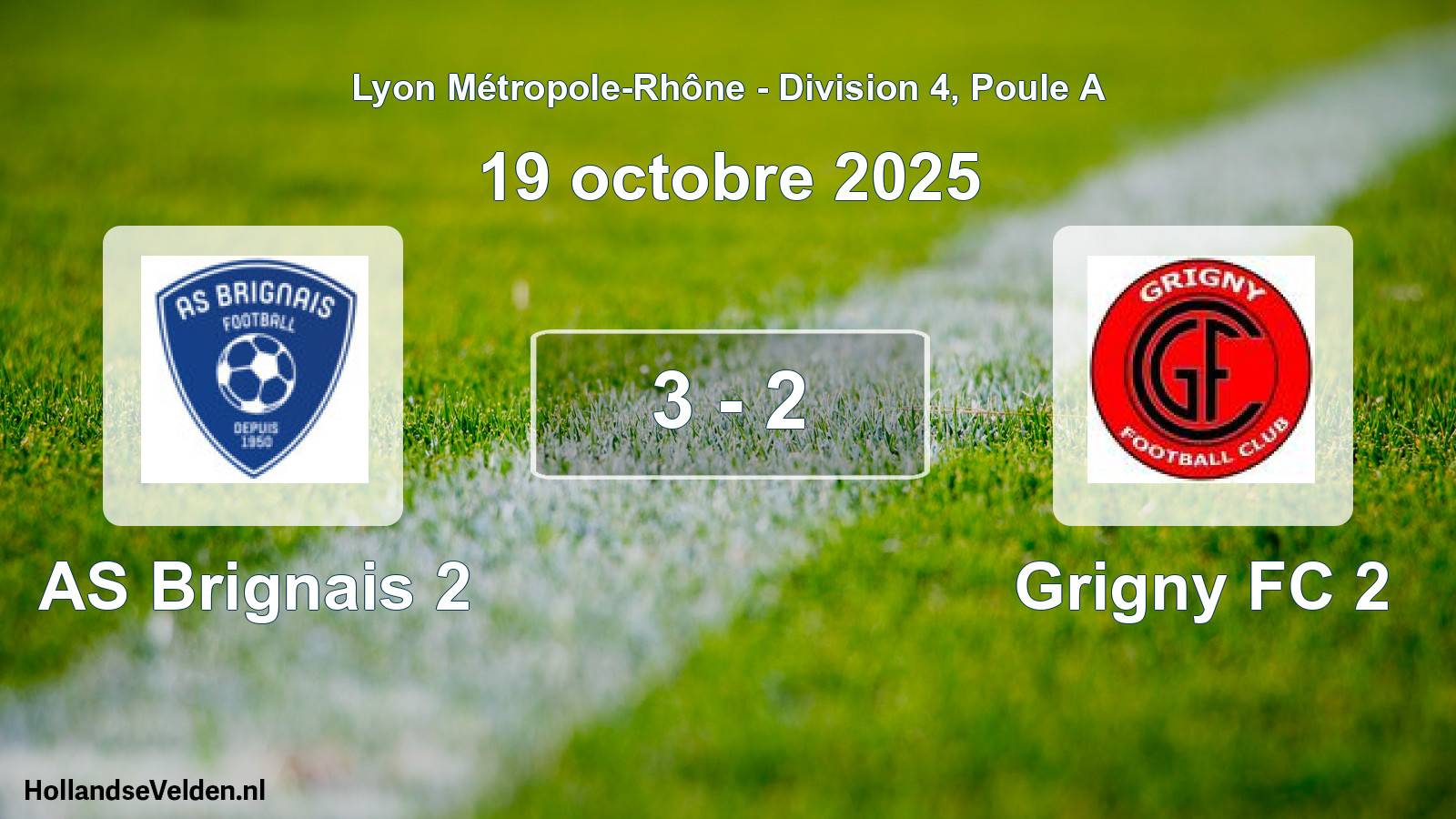 Match joué: AS Brignais 2 - Grigny FC 2 3 - 2 (19 octobre 2025)